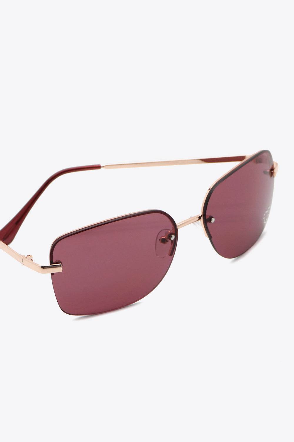 Rhinestone Heart Metal Frame Sunglasses - Hovatok