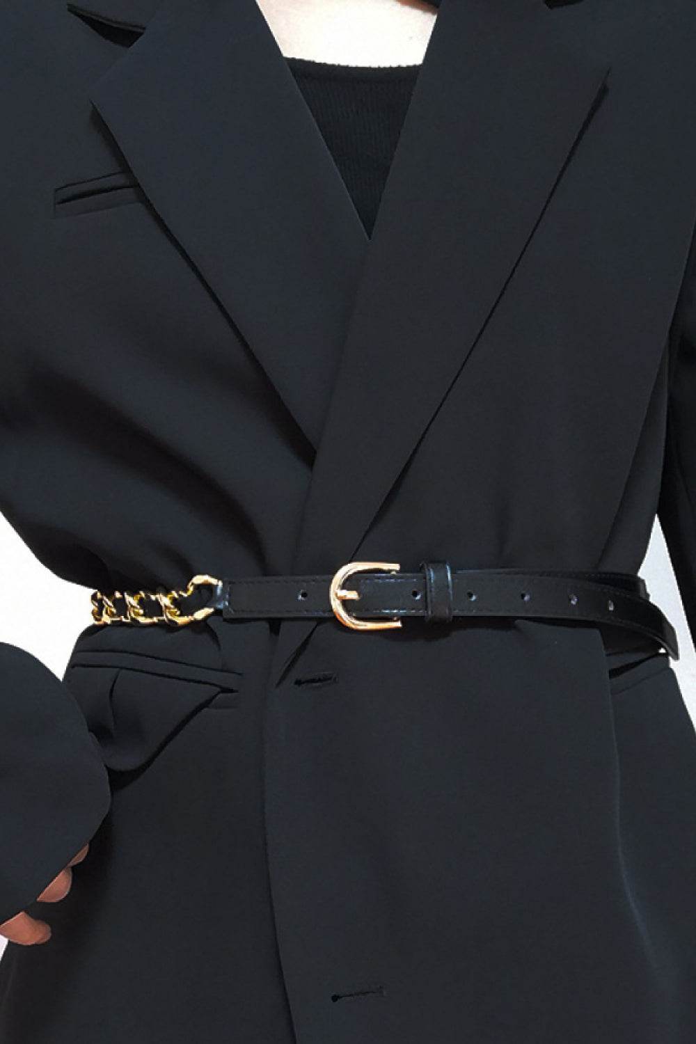 PU Chain Skinny Belt - Hovatok