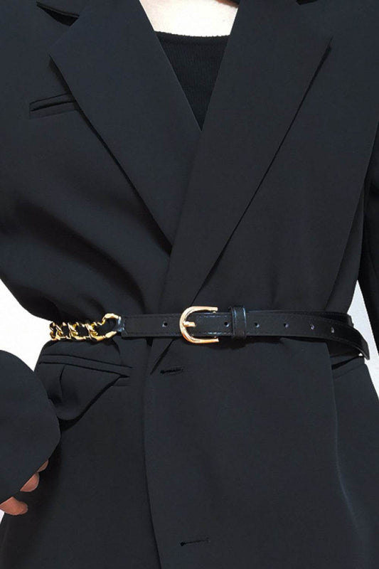 PU Chain Skinny Belt - Hovatok