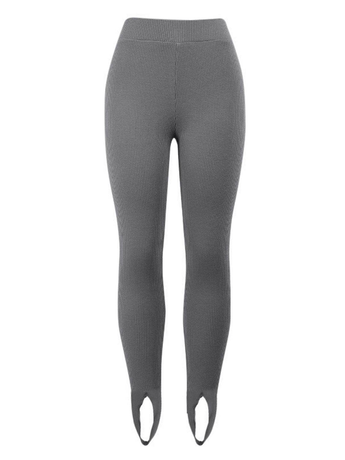Ribbed Mid Waist Leggings - Hovatok