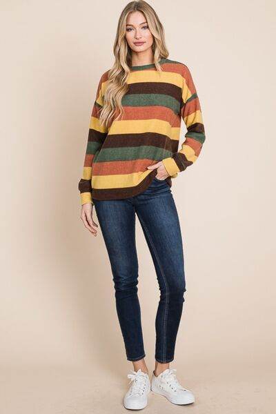 BOMBOM Multi-Color Striped Knit Top - Hovatok