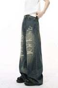 Distressed Wide Leg Jeans - Hovatok