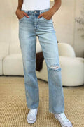 Judy Blue Full Size High Waist Distressed Straight Jeans - Hovatok