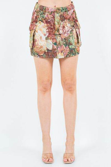 American Bazi Jacquard Weave Cargo Pocket Skirt - Hovatok