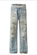 Men's Waste Soil Style Straight Leg Jeans - Hovatok