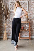Heimish Full Size Solid Damask Casual Pants Plus Size - Hovatok