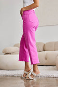 RFM Crop Chloe Full Size Tummy Control High Waist Raw Hem Jeans - Hovatok