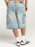 Mid-Rise Waist Denim Shorts with Pockets - Hovatok