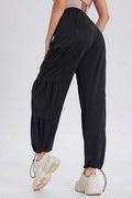 Basic Bae Drawstring Elastic Waist Ruched Joggers - Hovatok