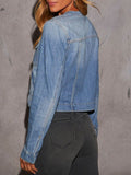 Snap Down Dropped Cargo Denim Jacket - Hovatok