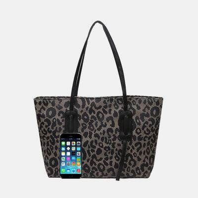 PU Leather Leopard Tote Bag - Hovatok