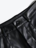 PU Leather High Rise Shorts - Hovatok