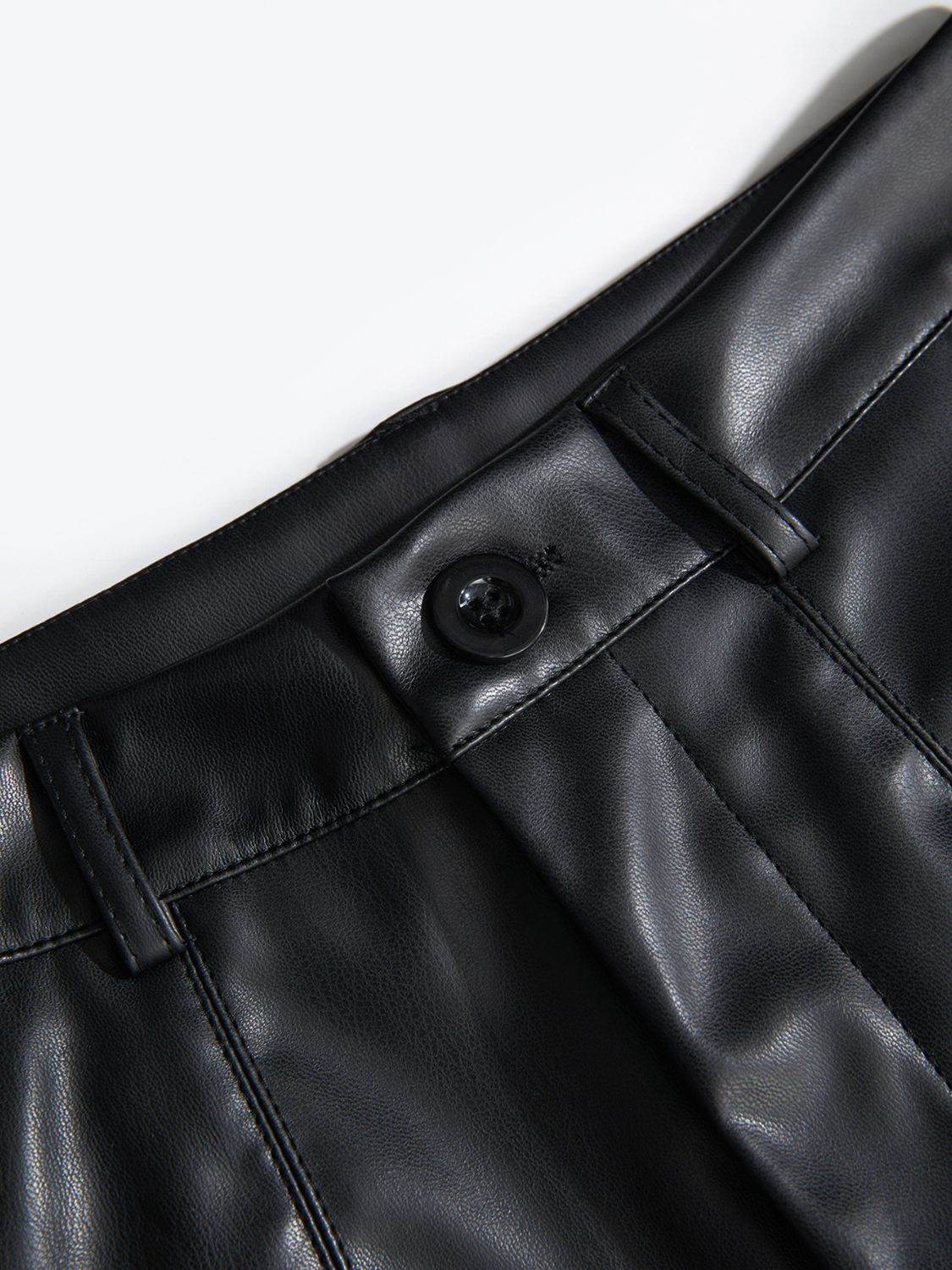 PU Leather High Rise Shorts - Hovatok