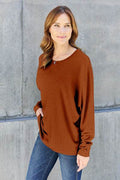 Double Take Full Size Round Neck Long Sleeve T-Shirt - Hovatok