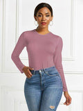 Round Neck Long Sleeve Bodysuit - Hovatok