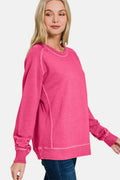 Zenana Full Size Pigment Dyed French Terry Sweatshirt - Hovatok