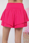 VERY J V-Shaped High Waist Layered Active Shorts - Hovatok