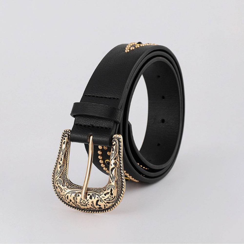 PU Leather Rhinestone Belt - Hovatok