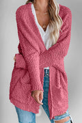 Double Take Pocketed Open Front Long Sleeve Cardigan - Hovatok