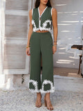 Devine Contrast Cropped Vest and Pants Set - Hovatok