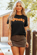 SPOOKY Round Neck Short Sleeve T-Shirt - Hovatok