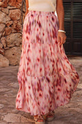 Tiered Printed Elastic Waist Skirt - Hovatok