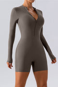 Half Zip Long Sleeve Active Romper - Hovatok