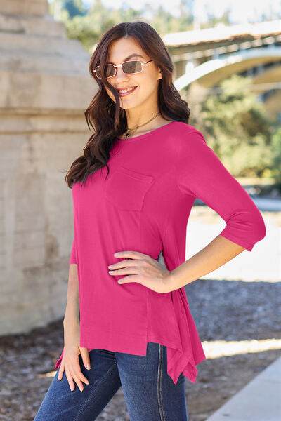 Basic Bae Full Size Round Neck Pocketed T-Shirt - Hovatok