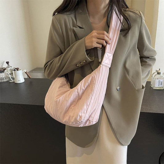 Pleated Dumpling Crossbody Bag - Hovatok