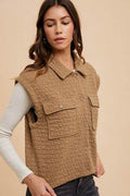 Annie Wear Puzzle Quilted Snap Down Vest Coat - Hovatok