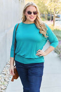 Basic Bae Full Size Round Neck Batwing Sleeve Top - Hovatok