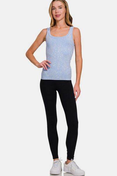 Zenana Ribbed Scoop Neck Tank - Hovatok