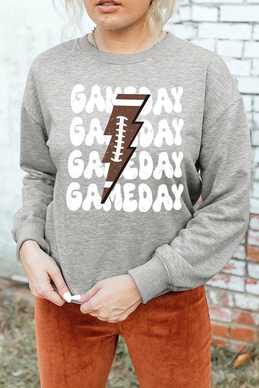 GAME DAY Round Neck Long Sleeve Sweatshirt - Hovatok