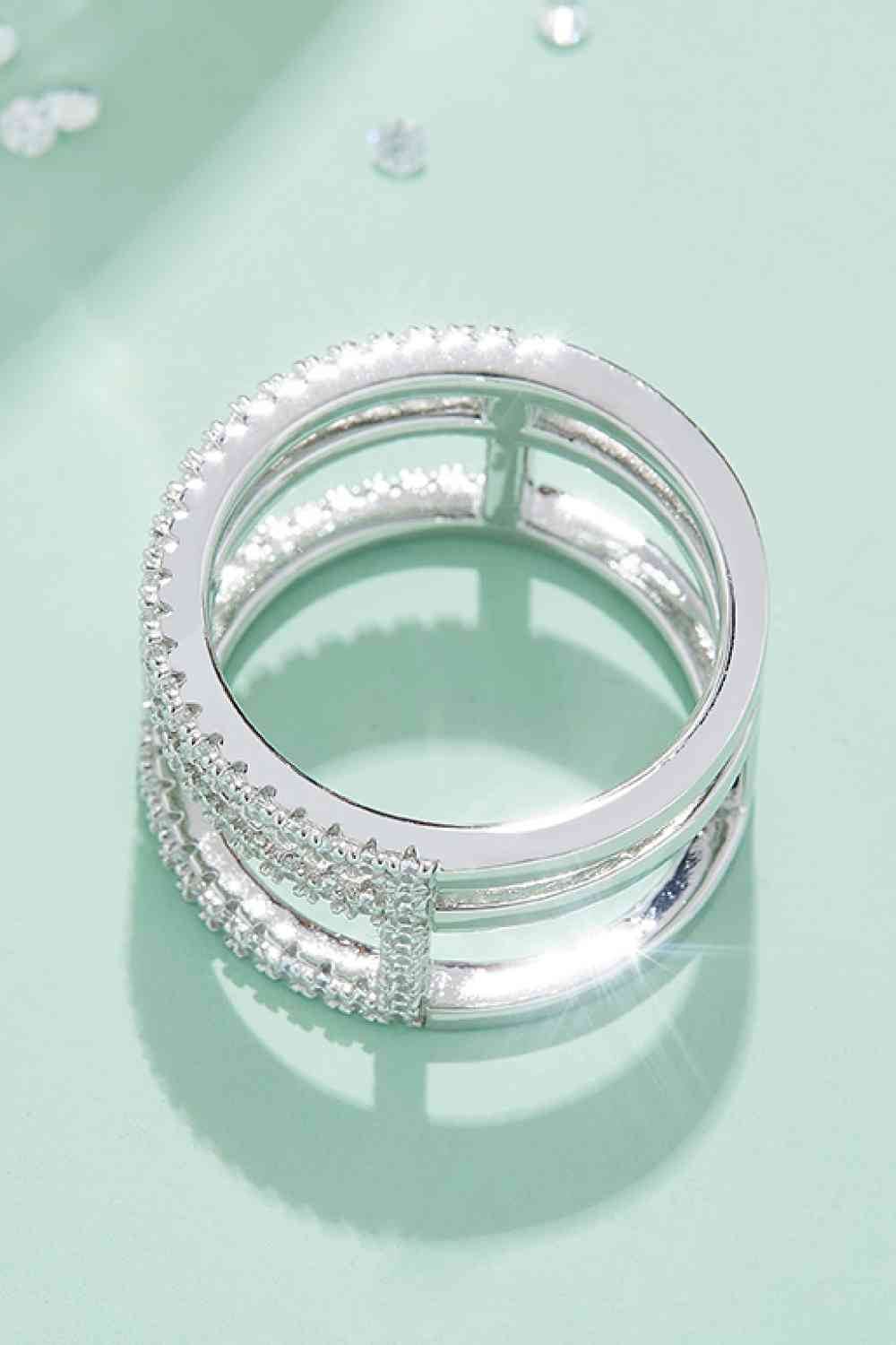 Adored Moissanite Cutout Wide Ring - Hovatok