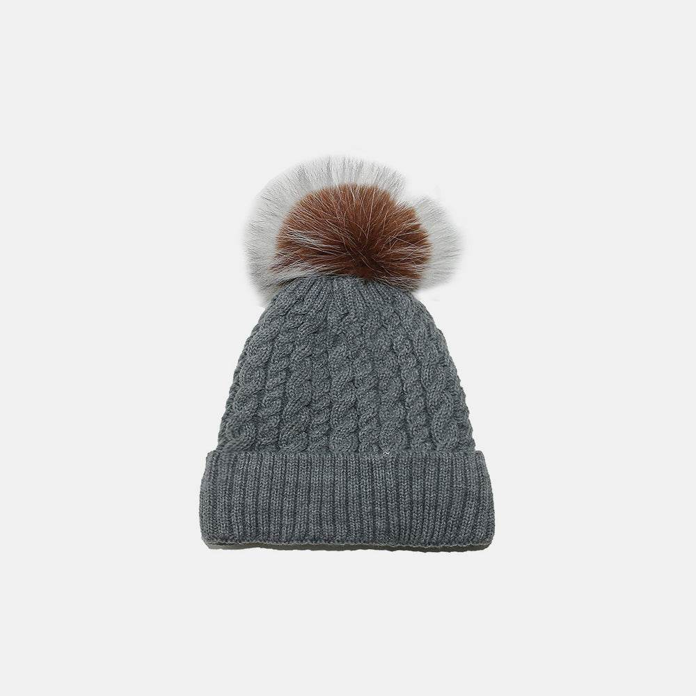 Cable Knit Winter Hat with Pompom - Hovatok