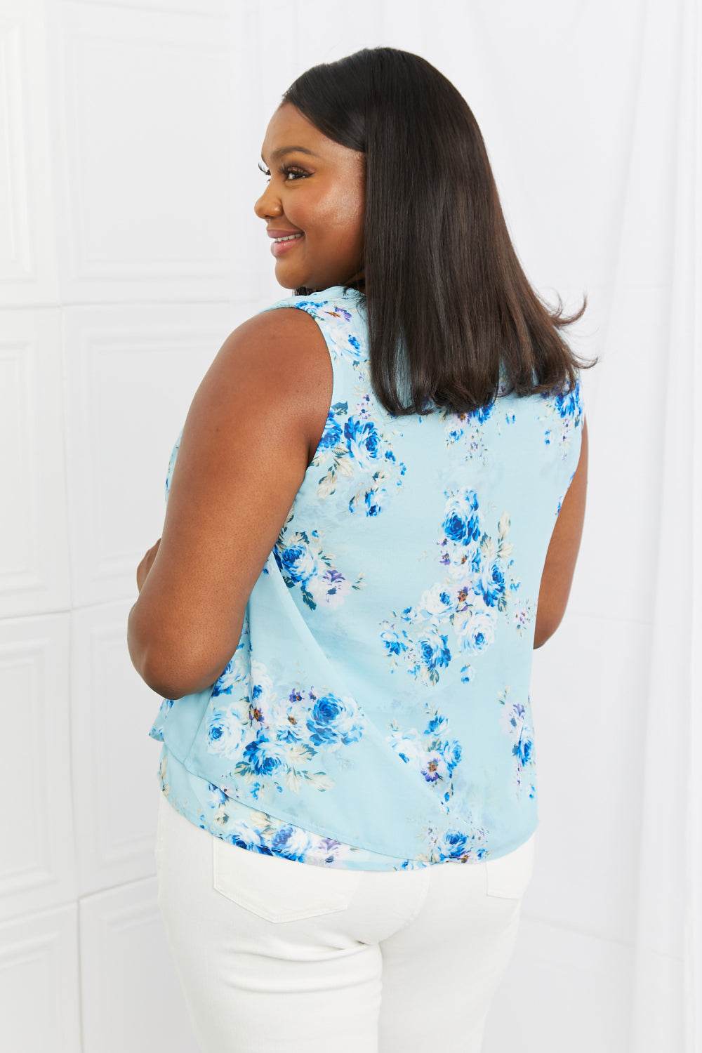 Sew In Love Off To Brunch Full Size Floral Tank Top - Hovatok
