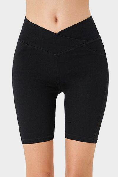 Basic Bae Asymmetrical Waist Denim Shorts with Pockets - Hovatok