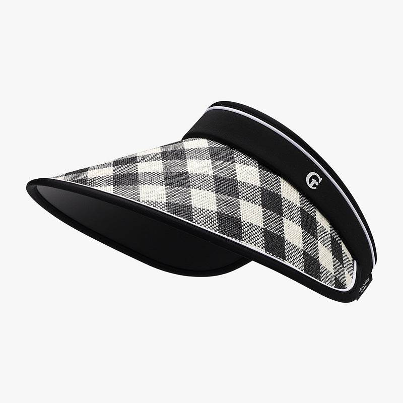 Plaid Natural Grass Adjustable Sun Hat - Hovatok