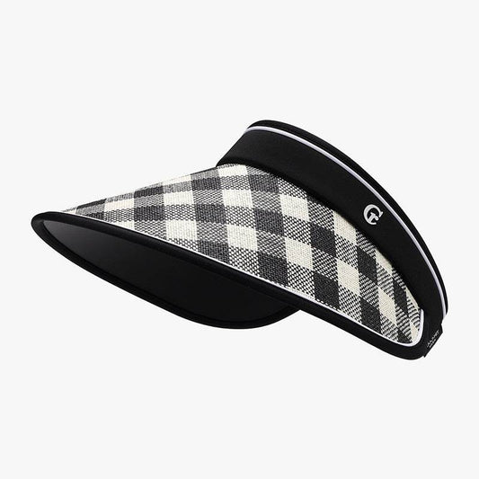 Plaid Natural Grass Adjustable Sun Hat - Hovatok