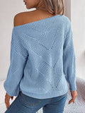 Openwork Long Sleeve Sweater - Hovatok