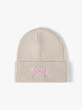 Embroidered Bow Knit Hat - Hovatok