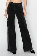 Risen Full Size High Rise Wide Leg Cargo Jeans - Hovatok
