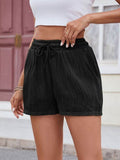Florira Texture Drawstring Shorts - Hovatok
