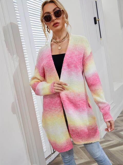 Angel Wings Full Size Gradient Open Front Cardigan - Hovatok