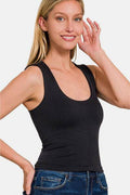 Zenana Cropped Padded Seamless Tank - Hovatok
