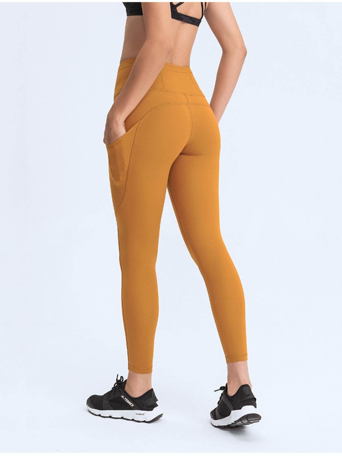 Millennia Wide Waistband Leggings with Pockets - Hovatok
