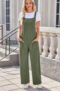 Lovelet Square Neck Wide Strap Overalls with Pockets - Hovatok