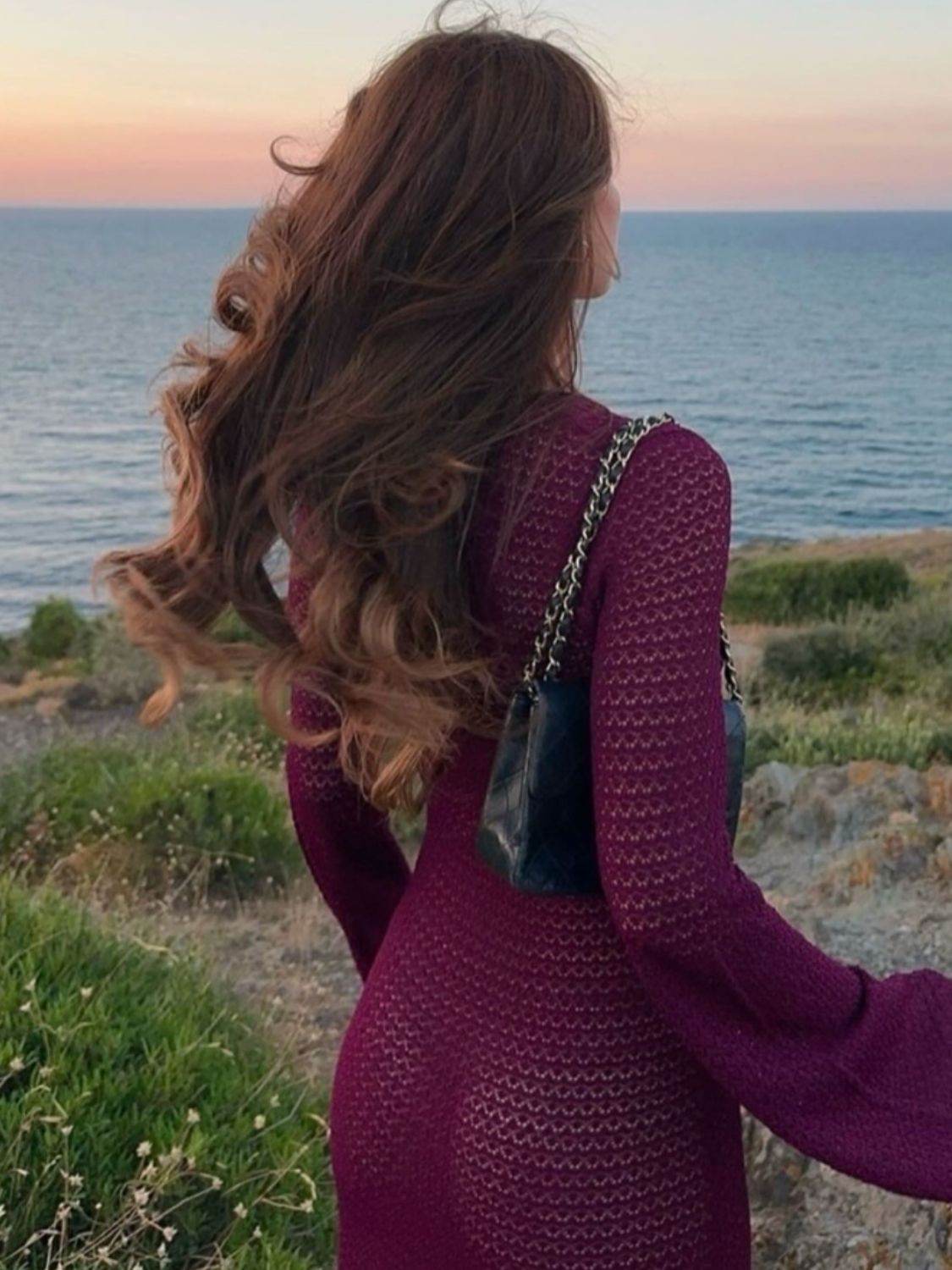 Slit Plunge Flare Sleeve Cover-Up Dress - Hovatok