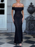 Devine Backless Lace Off-Shoulder Maxi Dress - Hovatok