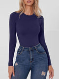 Round Neck Long Sleeve Bodysuit - Hovatok